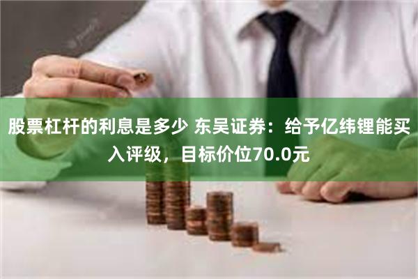 股票杠杆的利息是多少 东吴证券：给予亿纬锂能买入评级，目标价位70.0元