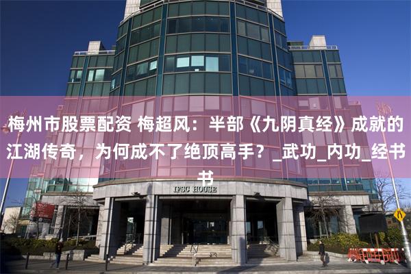 梅州市股票配资 梅超风：半部《九阴真经》成就的江湖传奇，为何成不了绝顶高手？_武功_内功_经书